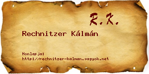 Rechnitzer Kálmán névjegykártya